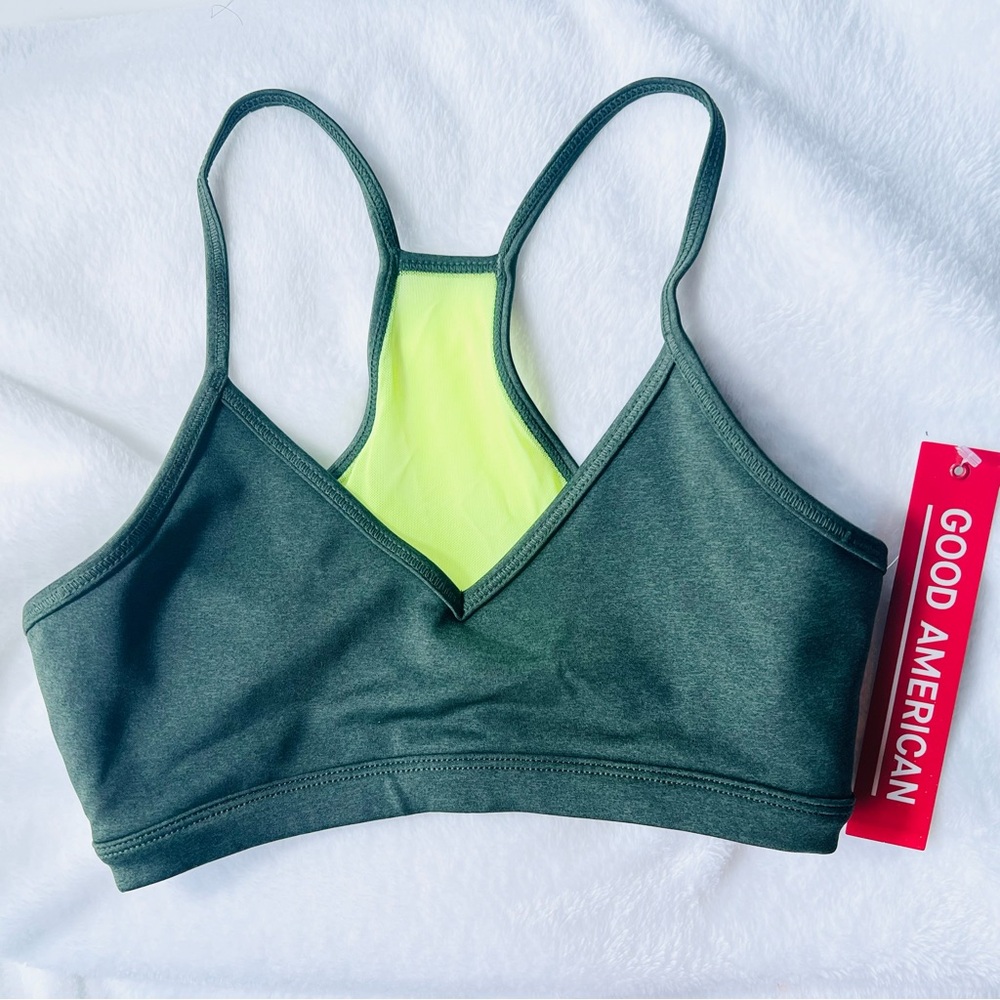 Good American Barely There Bralette in Heathered Forest Green - 0 - NWT